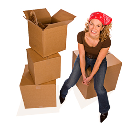 Girl sitting on boxes Girl sitting on boxes